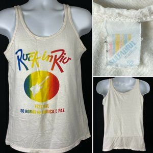 Rock In Rio Brazil Festival 80s Vintage Tank Top Small 90 Horas De Musica E Paz